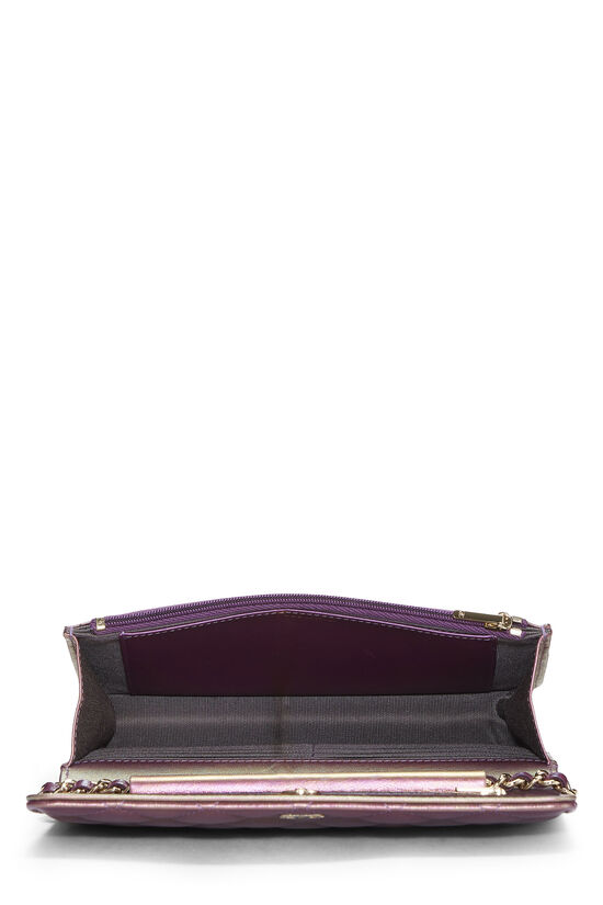 Iridescent Purple Quilted Lambskin Classic Wallet on Chain (WOC), , large image number 5