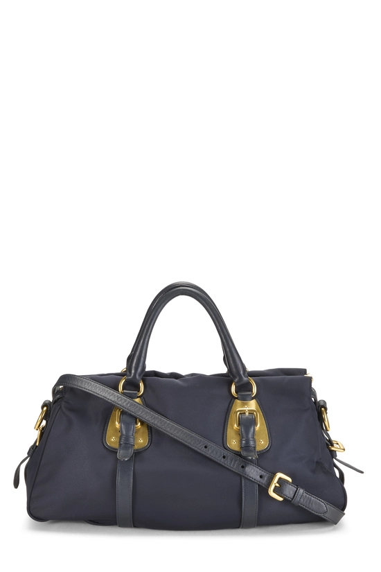 Navy Nylon Convertible Buckle Handbag, , large image number 3