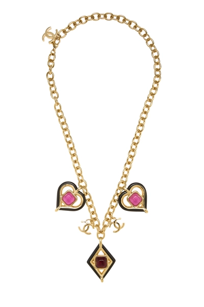 Pink & Gold Gripoix Necklace