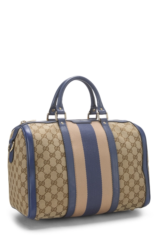 Blue Original GG Canvas Web Boston Handbag Small, , large image number 1
