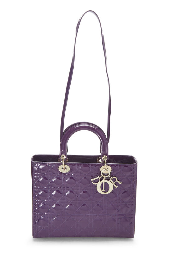 Purple Cannage Patent Leather Lady Dior Large, , large image number 1