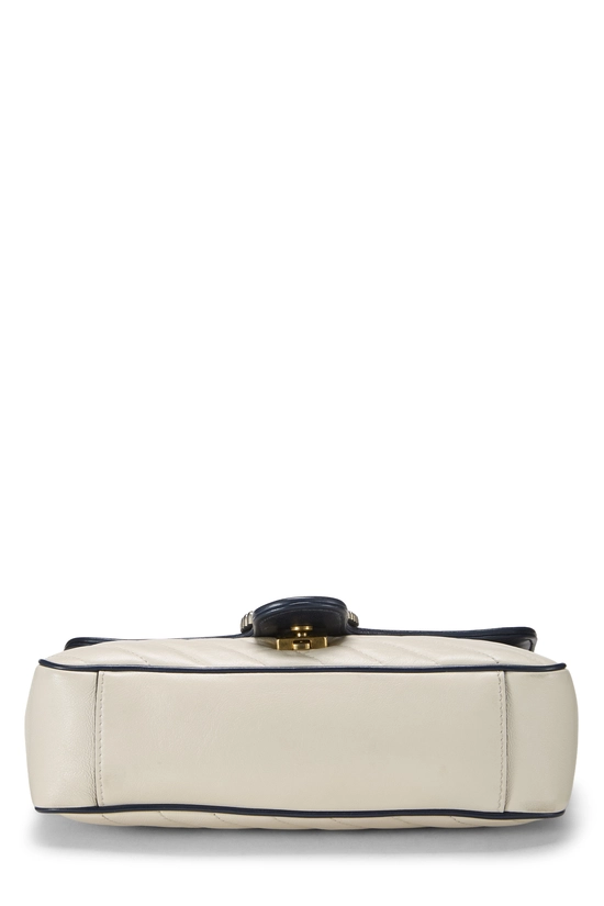 White Leather Torchon GG Marmont Shoulder Bag Small, , large image number 4