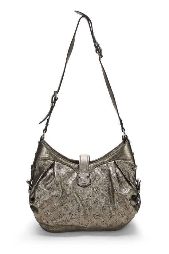 Silver Monogram Mahina Leather Hobo Bag XS, , large image number 1