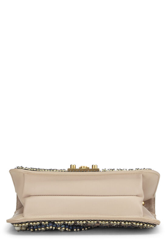 Beige Lambskin Embellished DiorAddict Flap Bag Mini