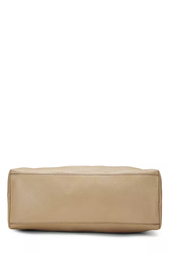 Beige Leather Soho Chain Tote, , large image number 4