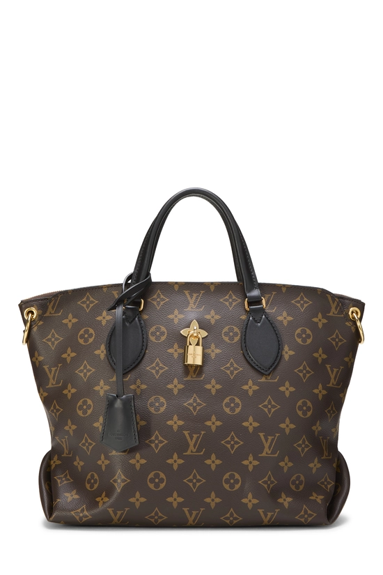 Black Monogram Flower Zip Tote MM, , large image number 0