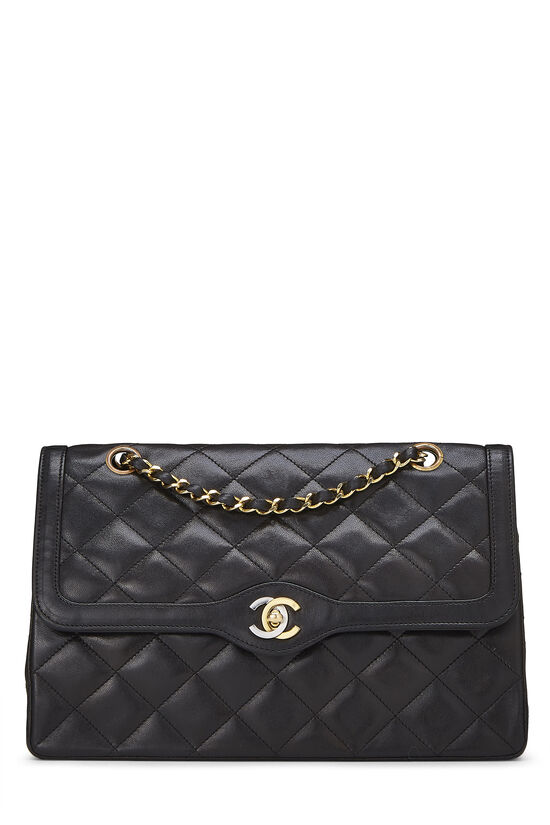 Black Quilted Lambskin Paris Limited Double Flap Jumbo, , large image number 0