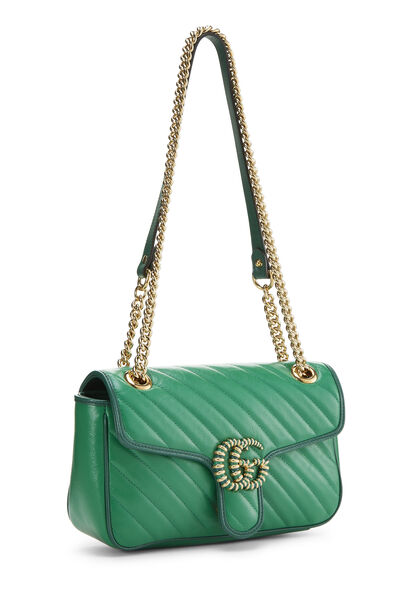 Green Torchon GG Marmont Matelass&eacute; Shoulder Bag Small, , large