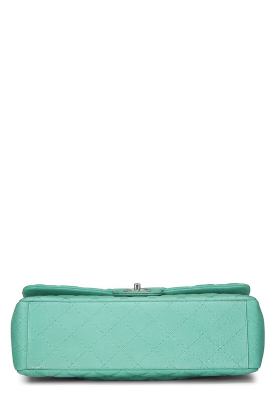 Chanel - Green Quilted Caviar New Classic Double Flap Maxi