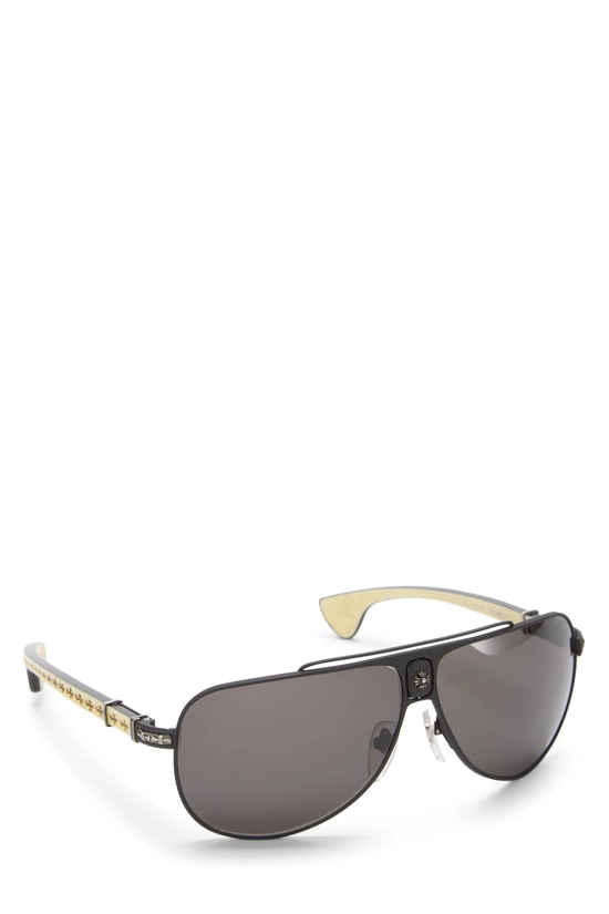 Black Metal Double D Aviator Sunglasses, , large image number 1