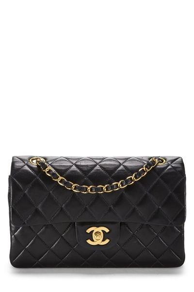 Chanel Black Quilted Lambskin Classic Double Flap Small