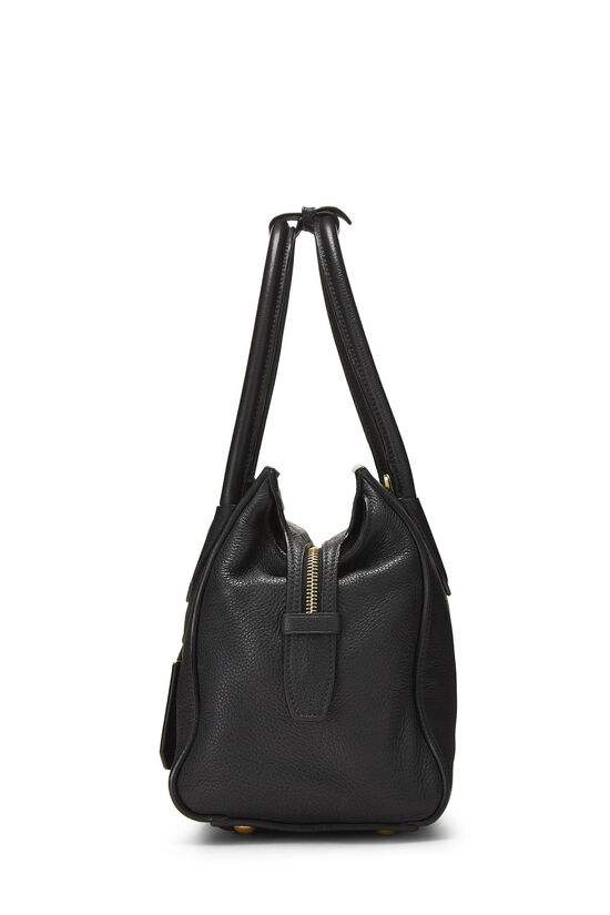 Black Vitello Daino Convertible Top Handle Bag, , large image number 2