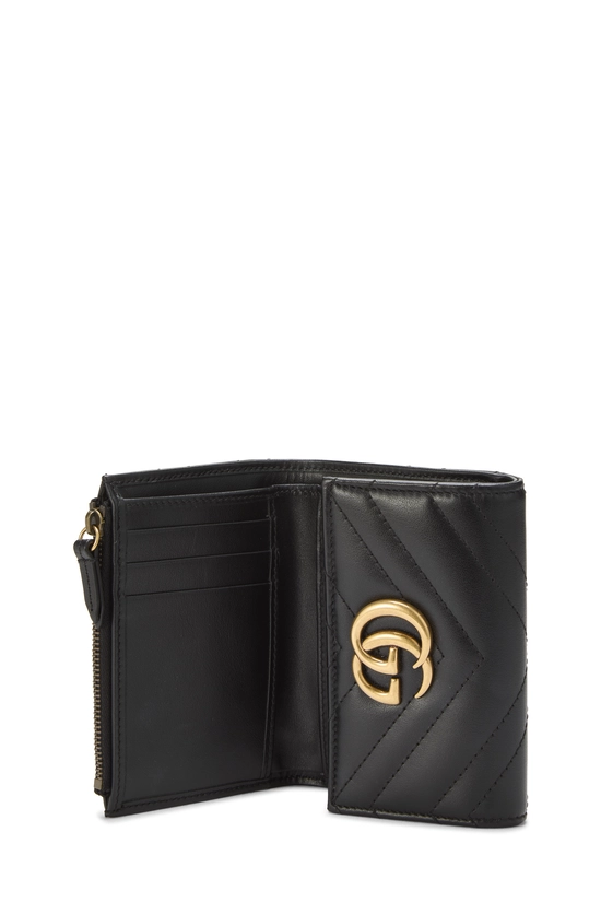Black Leather GG Marmont Wallet Small, , large image number 3