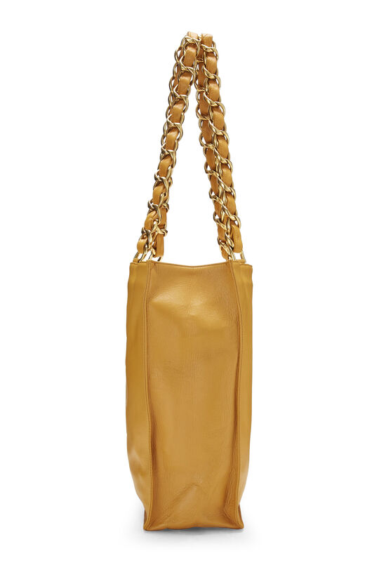 Yellow Lambskin Flat Chain Handle Tote, , large image number 2