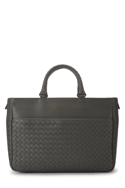 Bottega Veneta Grey Intrecciato Convertible Handbag