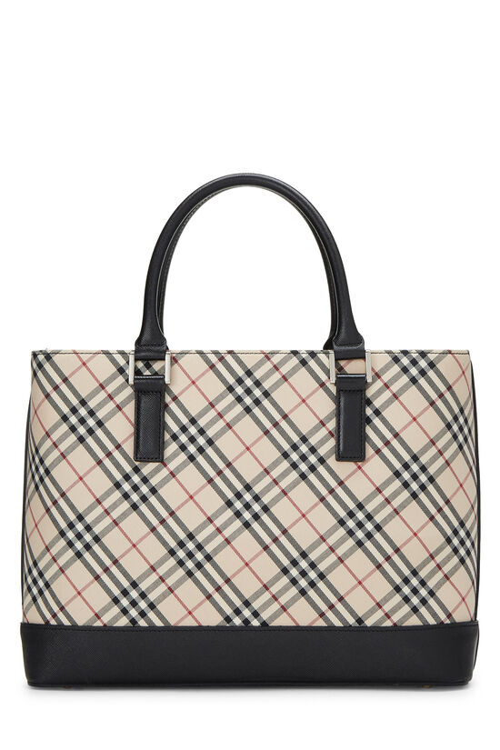 Beige Nova Check Jacquard Fabric Pocket Handbag Small, , large image number 4