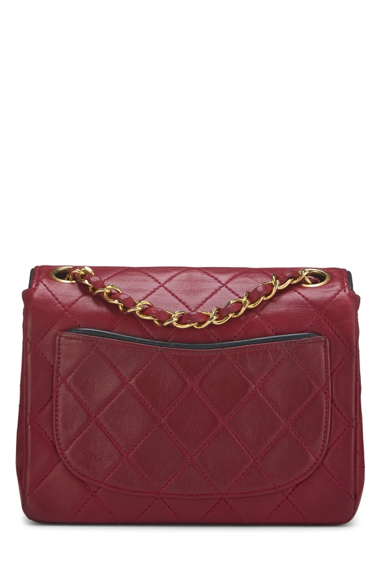 Red Quilted Lambskin Piped Half Flap Mini, , large image number 3