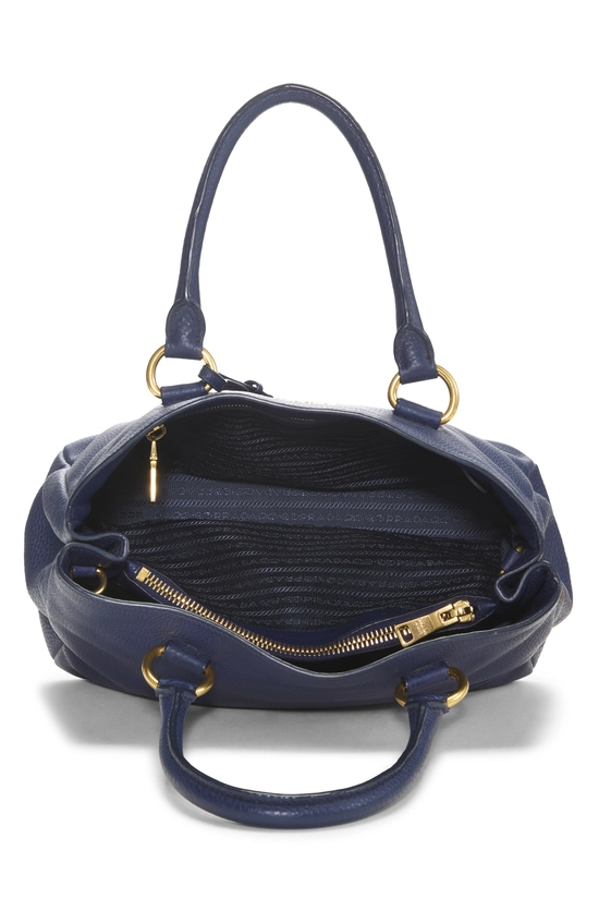 Blue Vitello Daino Convertible Top Handle Bag, , large image number 5