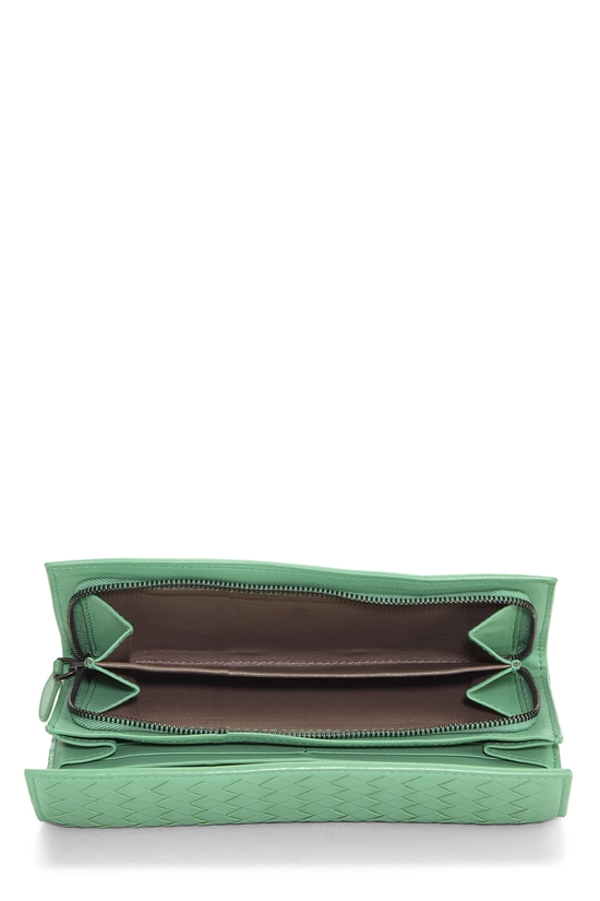 Green Intrecciato Continental Wallet, , large image number 3