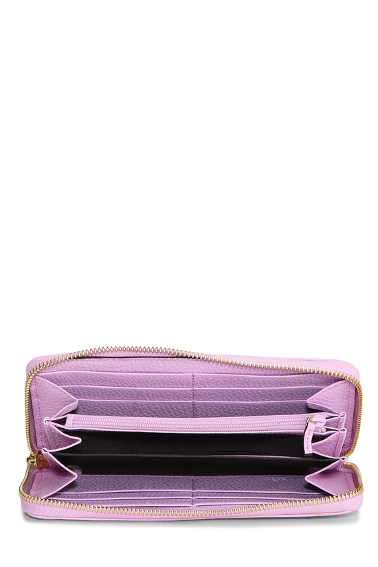 Pink Leather Bosco Zip Around Wallet, , large image number 3