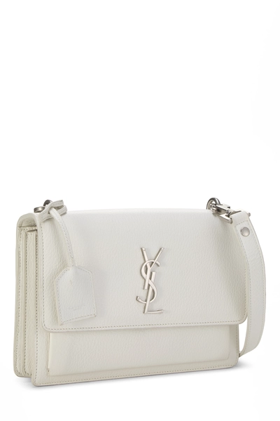 YSL White Calfskin Leather Sunset Medium — photo 2