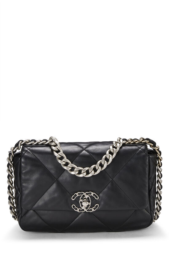 Black Quilted Lambskin Chanel 19 Flap Bag