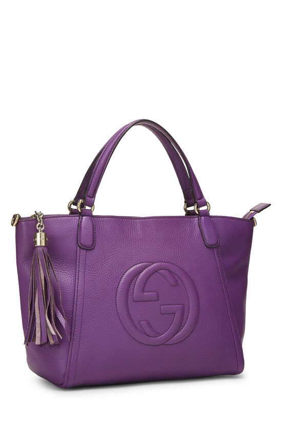 Purple Grained Leather Soho Top Handle Bag, , large image number 1