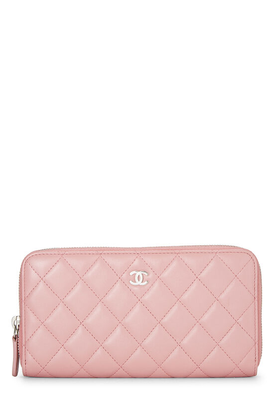 Pink Quilted Lambskin Wallet, , large image number 0
