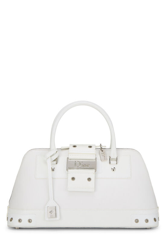 White Leather Street Chic Uptown Bag, , large image number 0