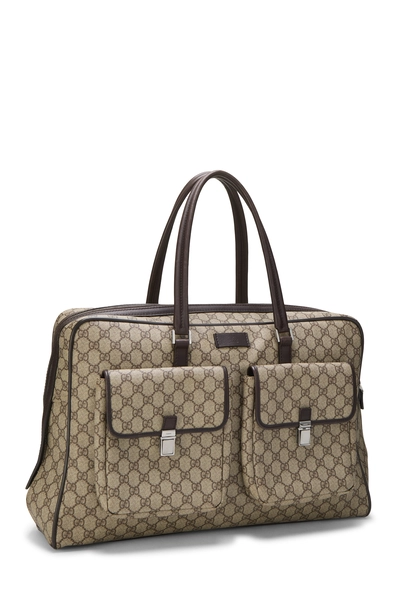 Gucci Brown GG Supreme Canvas Travel Bag — photo 2