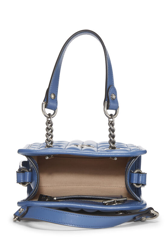 Blue Leather GG Marmont Convertible Shoulder Bag, , large image number 5