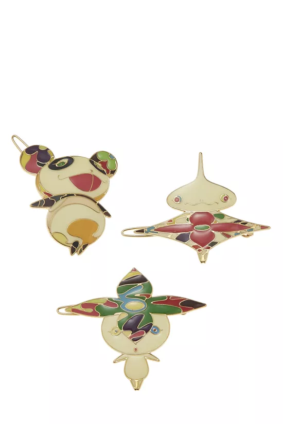 Takashi Murakami x Louis Vuitton Multicolor Enamel & Metal Barrettes, , large image number 0