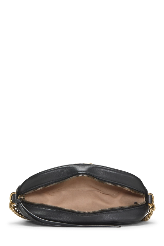 Black Leather GG Marmont Crossbody Bag Small, , large image number 5