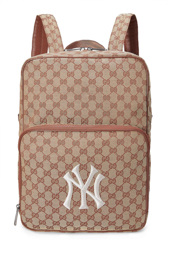 Orange GG Canvas New York Yankees Backpack, , large image number 1