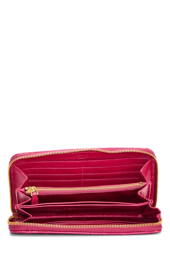 Pink Calfskin Zip Around Wallet, , large image number 3