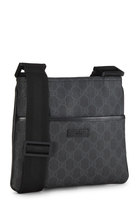 Black GG Supreme Canvas Flat Messenger Small, , large image number 1