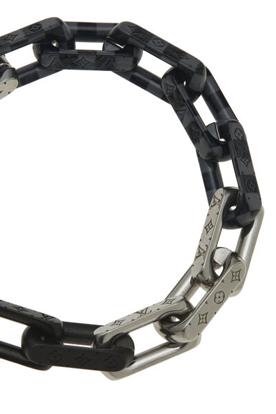 Black & Silver Daily Monogram Chain Bracelet, , large