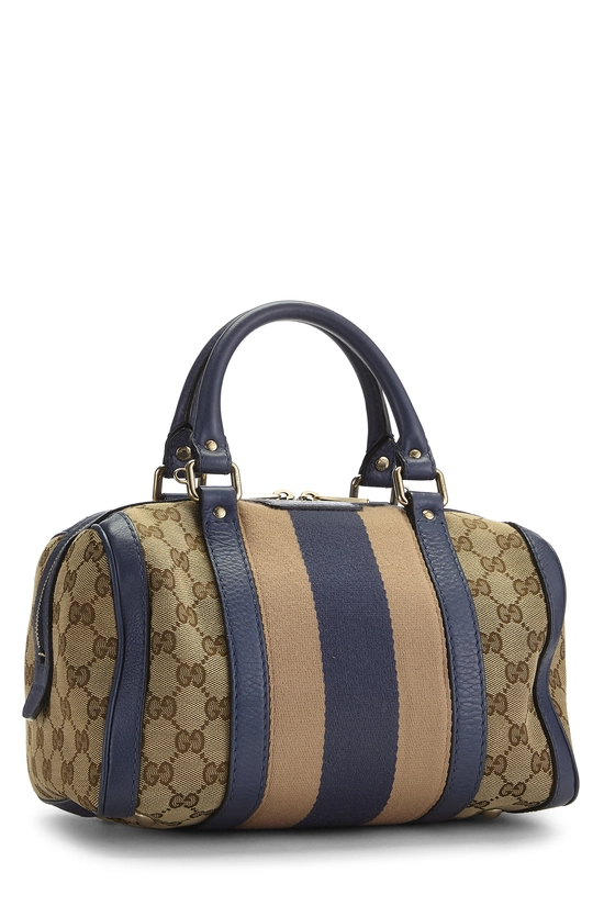 Blue Original GG Canvas Web Boston Bag Small, , large image number 1