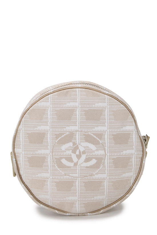 Beige Travel Line Round Pouch, , large image number 3