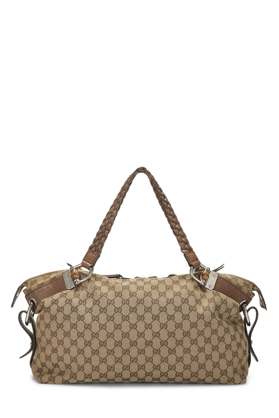 Original GG Canvas Bamboo Braided Handbag, , large image number 0
