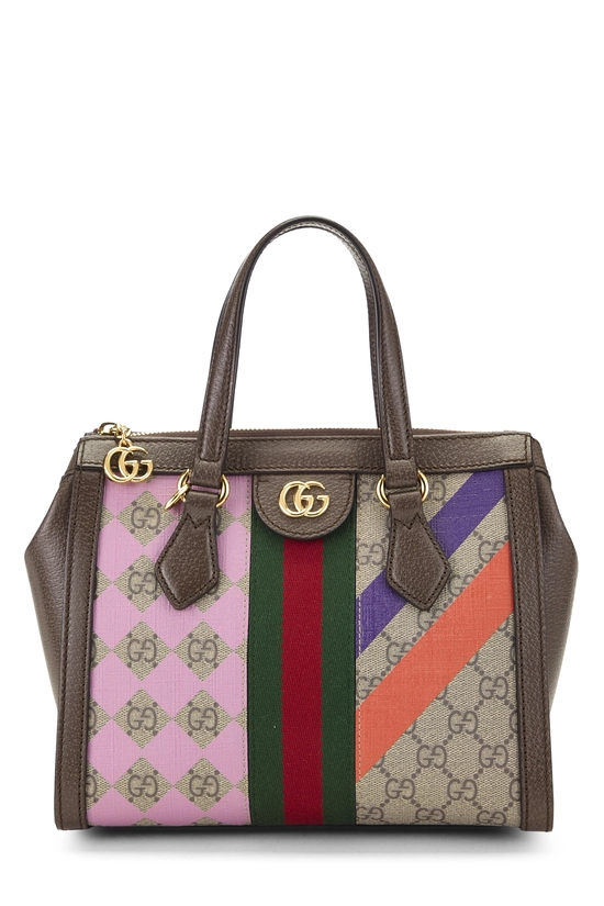 Multicolor GG Supreme Canvas Equestrian Ophidia Tote Small, , large image number 0