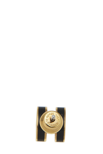 Gold & Black "Pop H" Earrings Mini, , large