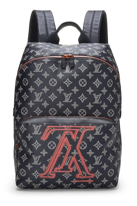 Navy Upside Down Monogram Canvas Apollo Backpack, , large image number 0