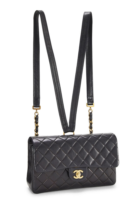 Black Quilted Lambskin Classic Flap Backpack Medium, , large image number 2