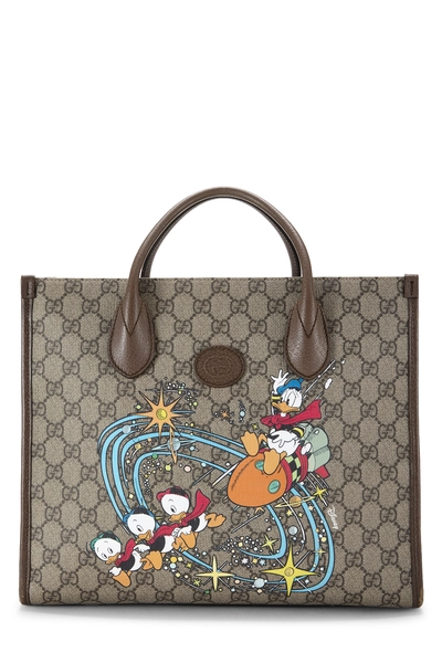 Gucci Disney x Gucci Brown GG Supreme Canvas Donald Duck Convertible Tote Small