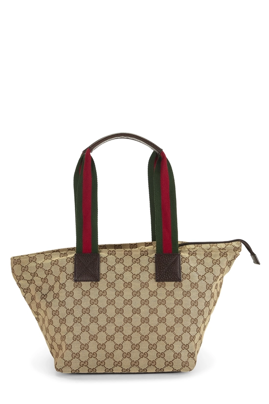 Original GG Canvas Web Soft Zip Tote, , large image number 3