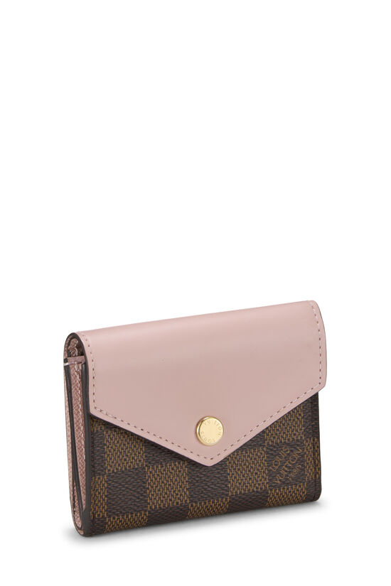 Pink Damier Ebene Zoe Wallet, , large image number 1