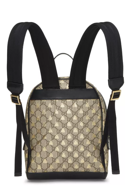 Black GG Supreme Canvas Bee Backpack Small, , large image number 3