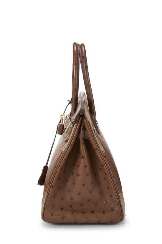Mousse, Marron Fonce, Etrusque Ostrich Birkin 35, , large image number 2
