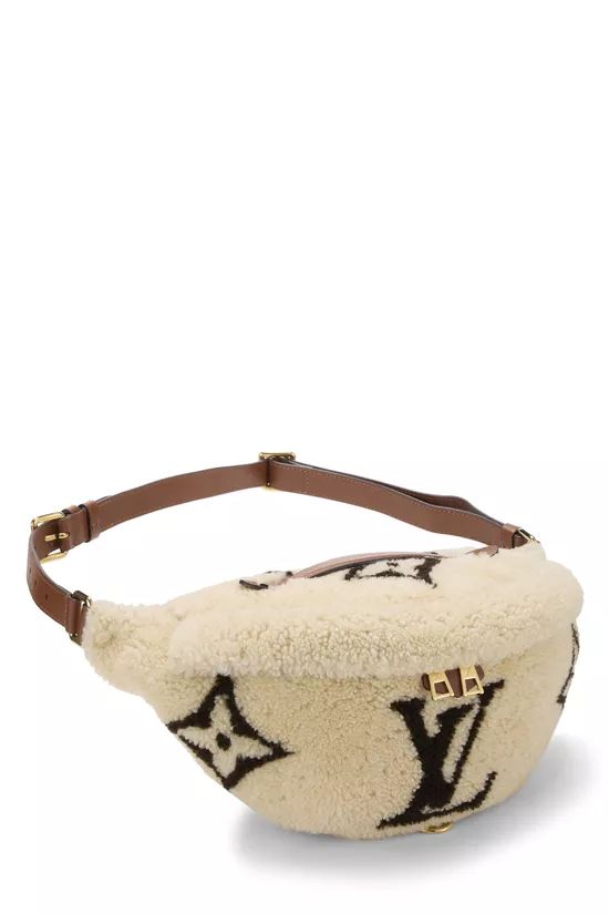 Natural Shearling Monogram Teddy Bumbag, , large image number 1
